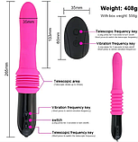 Вібратор із висуванням на пульті з присоском, жіночий вібростимулятор для сексу, інтимні іграшки, фото 10