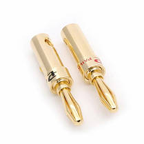 Штекери конектори типу Банан R Connector Banana Plug Slim Gold (комплект 2 шт.), фото 4
