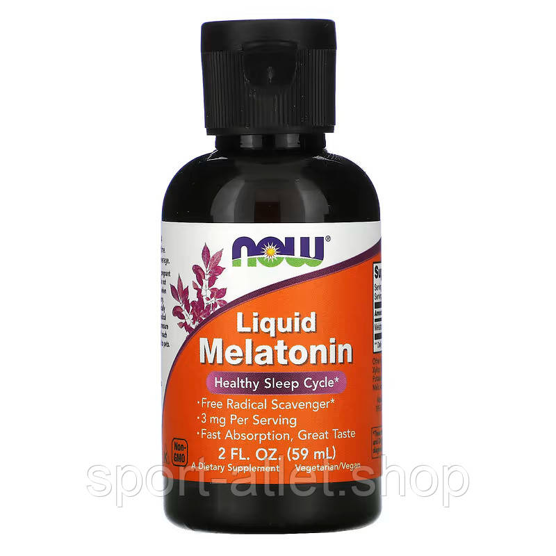 Натуральна добавка NOW Liquid Melatonin, 60 мл, фото 1