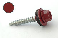Саморіз покрівельний 4,8*35 DIN 7504K RAL 3011 по дереву (пач 50шт) (колір - коричнево-червоний)