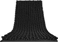 Розкішний килимок для ванної Yimobra із синелі, 43*61см, колір чорний