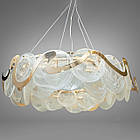 Сучасна люстра зі скляними елементами на 10 ламп E14 колір каркасу золото D-29148-800 G, фото 2