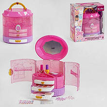Набір дитячої косметики для дівчинки J — 1046, скринька у формі замка 3 рівні, косметика, стрази