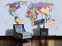 Флизелиновые фотообои 312x219 см Политическая карта мира (2142VEXXL)+клей