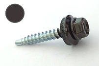 Саморіз покрівельний 4,8*35 DIN 7504K RAL 8019 по дереву (пач 50шт) (колір - сіро-коричневий)