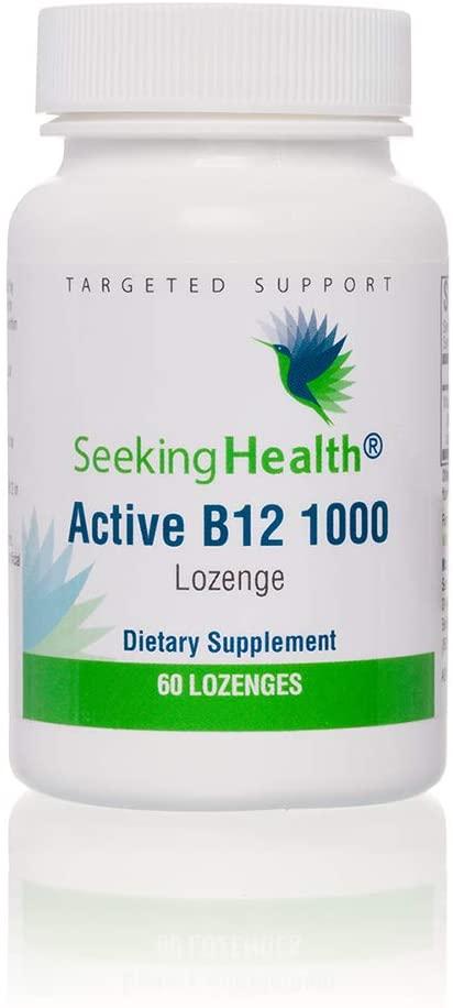 Seeking Health Active B12 1000 / Б12 метилкобаламін і аденозилкобаламін 1000 мг 60 льодяників BX349, фото 1