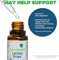 Seeking Health Lactase Drops/ Лактаза фермент для розщеплення лактози 15 мл, фото 3