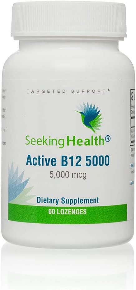 Seeking Health Active B12 1000 / Б12 метилкобаламін і аденозилкобаламін 5000 мг 60 льодяників BX368, фото 1
