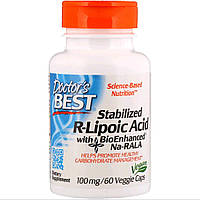 R-Липоевая кислота Doctor's Best R-Lipoic Acid 100 мг 60 капсул (DRB00123) z12-2024