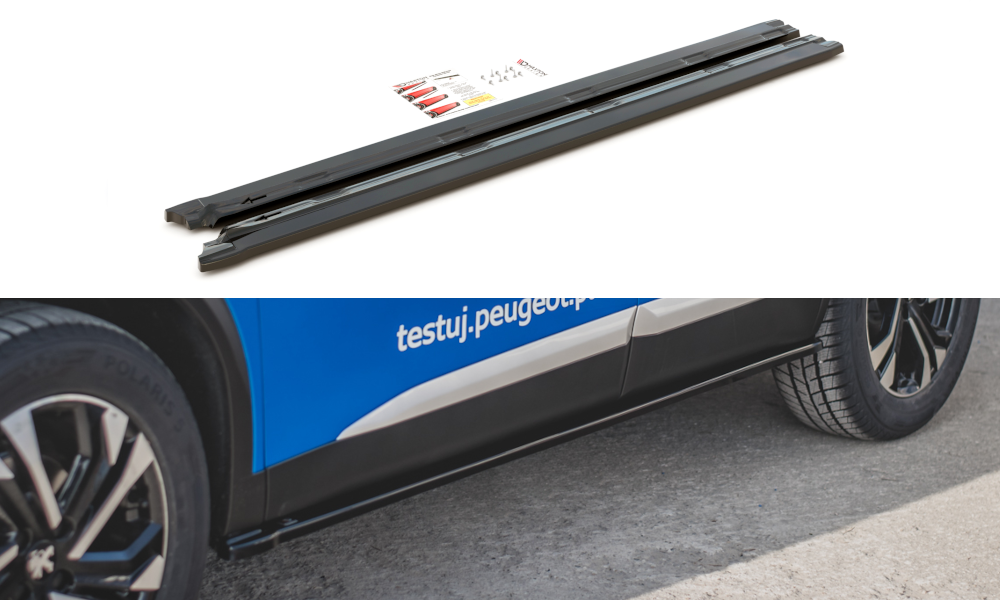Пороги Peugeot 2008 (2019+) тюнінг обвіс спідниця елерон, фото 1