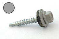 Саморіз покрівельний 4,8*35 DIN 7504K RAL 9006 по дереву (пач 50шт) (колір - біло-алюмінієвий)