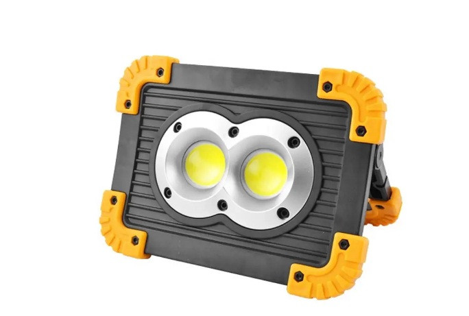 Прожектор LED L802-20W-2COB+1W светодиодный поисковый фонарь ЗУ micro USB с Power Bank - фото 1 - id-p1717367436