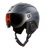Шлем горнолыжный с визором и механизмом регулировки MOON MS-6296 PC p-p M 55-61 Черный z12-2024