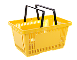 Купівельний кошик для супермаркетів чорний Кошик покупця, фото 3