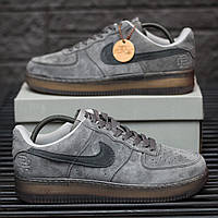 Мужские кроссовки Nike Air Force Lou Luxury Suede (серые) модные повседневные деми кеды 2134 кросс