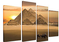 Модульная картина на холсте из четырех частей KIL Art Архитектура Пирамиды Египта 89x56 см (M4_M_518) z15-2024