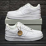 Чоловічі кросівки Nike Air Force (білі) низькі стильні кросівки 1259 Найк топ, фото 8