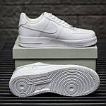 Чоловічі кросівки Nike Air Force (білі) низькі стильні кросівки 1259 Найк топ, фото 10