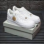 Чоловічі кросівки Nike Air Force (білі) низькі стильні кросівки 1259 Найк топ, фото 9