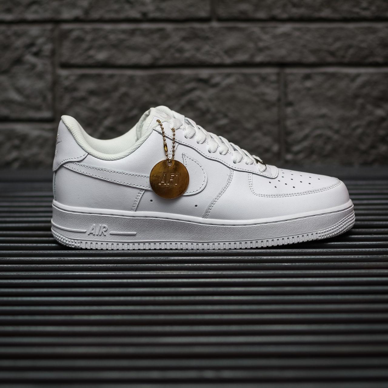 Чоловічі кросівки Nike Air Force (білі) низькі стильні кросівки 1259 Найк топ, фото 1