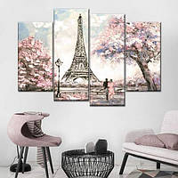 Модульная картина из четырех частей Art Studio Shop Прогулка по Парижу 89x56 см (M4_M_72) z14-2024