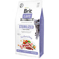 Корм для стерилизованных кошек с лишним весом Brit Care Sterilized Weight Control 7 кг с уткой и индейкой