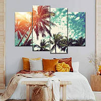 Модульная картина из четырех частей Art Studio Shop Пальмы на закате 89x56 см (M4_M_131) z14-2024