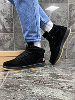 Мужские зимние кроссовки STILLI (чёрные) высокие универсальные стильные кеды с тёплым мехом H202-18 кросс 44
