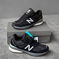 Женские кроссовки New Balance 990v5 Black (чёрные) осенние спортивные лёгкие кроссы 6571 кросс