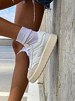 Женские кроссовки New Balance 302 (белые с бежевым) низкие светлые осенние кеды на танкетке БД0474 кросс 38