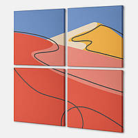 Модульная картина из четырех частей Rainbow Mountains Malevich Store 103x103 см (MK423208) z14-2024