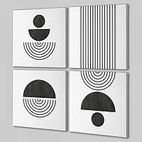 Модульная картина из четырех частей Black and White Malevich Store 103x103 см (MK423202) z14-2024