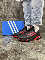 Мужские кроссовки Adidas L3 CORE black/red (чёрные с красным) повседневные термо кроссы 5343-4 топ