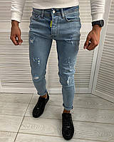 Мужские зауженные джинсы Dsquared голубые slim fit fms