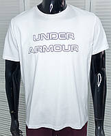 Футболка мужская Under Armour Белая брендовая одноцветная с принтом 4XL fms