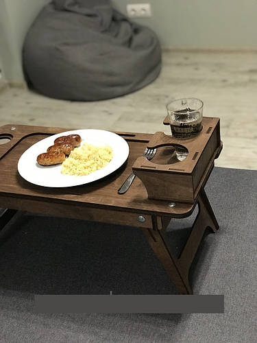 Деревянный столик складной поднос переносной для завтрака в постель ...