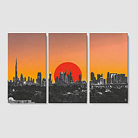 Модульная картина из трех частей City Sunset Malevich Store 96x60 см (MK311622) z14-2024