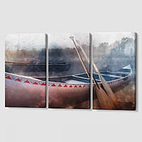 Модульная картина из трех частей Каноэ Malevich Store 126x80 см (MK311626) z14-2024