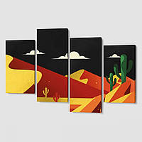 Модульная картина из четырех частей Malevich Store 130x90 см Desert (MK412820) z14-2024
