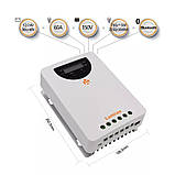 MPPT контролер сонячних панелей Lumiax MC6015 12/24/36/48В 60A USB, LCD, фото 3