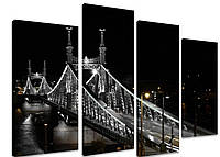 Модульная картина на холсте из четырех частей KIL Art Река Великолепный мост 89x56 см (M4_M_331) z15-2024