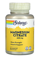 Цитрат магния 400, Magnesium Citrate от Solaray, 90 вегетарианских капсул