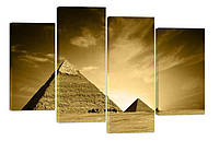 Модульная картина на холсте из четырех частей KIL Art Архитектура Загадочные пирамиды 89x56 см (M4_M_402)