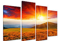 Модульная картина на холсте из четырех частей KIL Art Природа Торжество солнца 89x56 см (M4_M_413) z15-2024