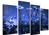 Модульная картина на холсте из четырех частей KIL Art Ромашки Ночные цветы 89x56 см (M4_M_416) z15-2024