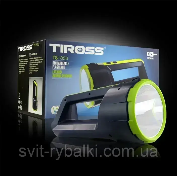 Ліхтар прожектор Power bank 4600mAh 5W+6W COB Tiross 1858