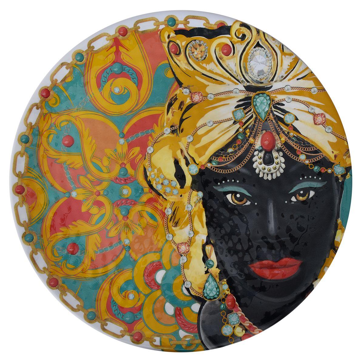 Велике меламінове блюдо круглої форми із зображенням мавританки Saba Maison, фото 1