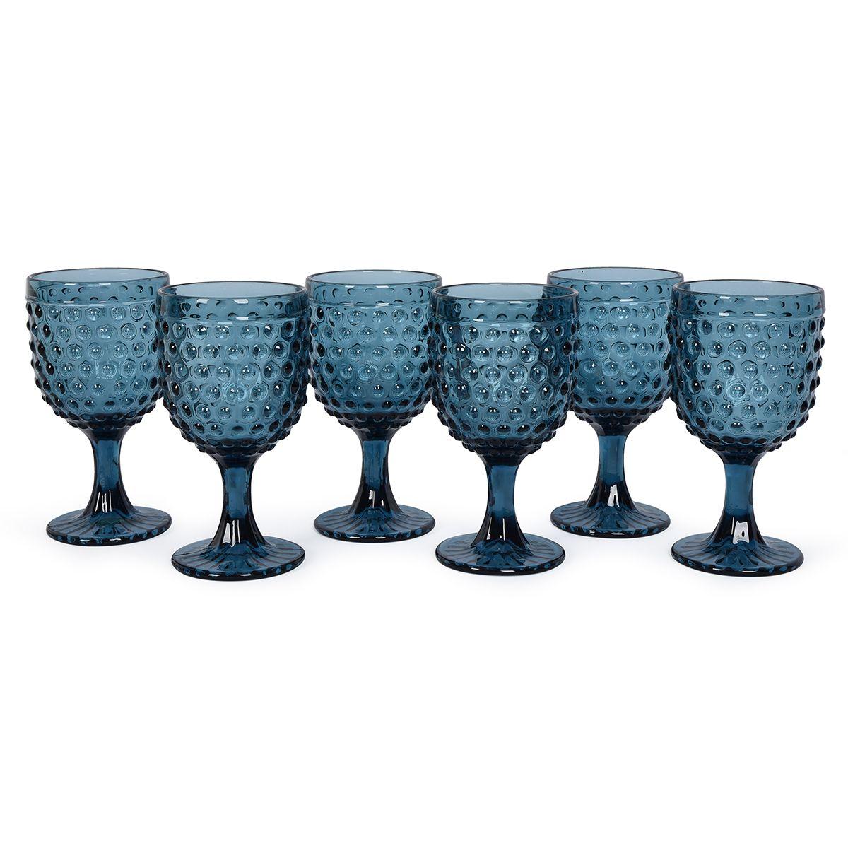 Набір із 6-ти келихів на ніжці в блакитному кольорі Ibiza Maison, фото 1