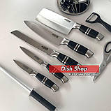Набір кухонних ножів Benson з 9 предметів на підставці, фото 2