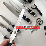 Набір кухонних ножів Benson з 9 предметів на підставці, фото 4